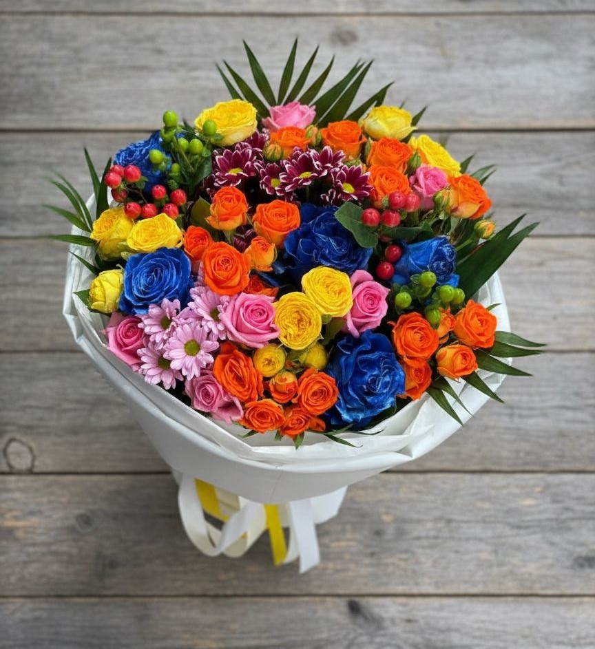 Букет цветов из: Розы и Хризантемы в Коротояке