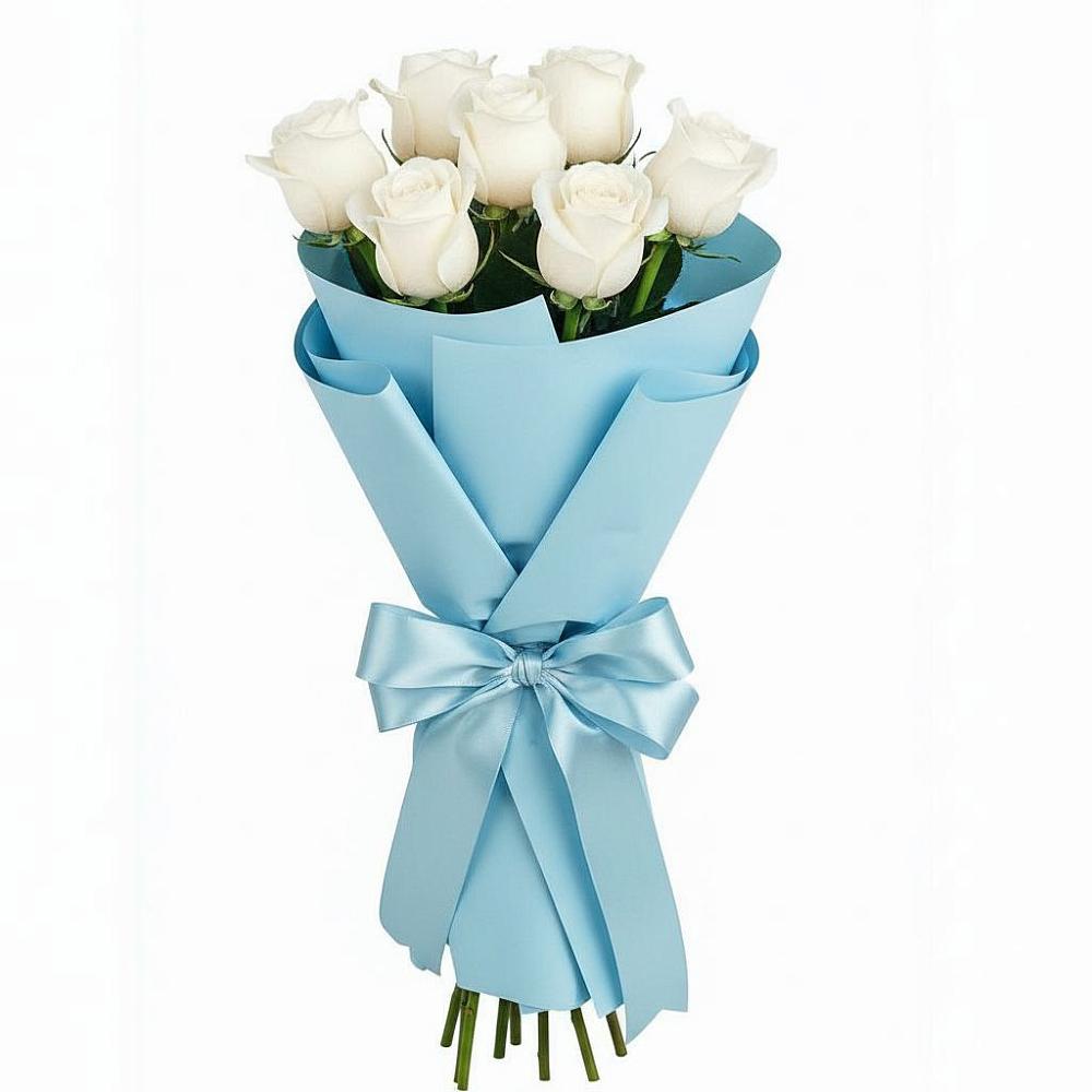 Букет 7 белых роз Проуд в Коротояке