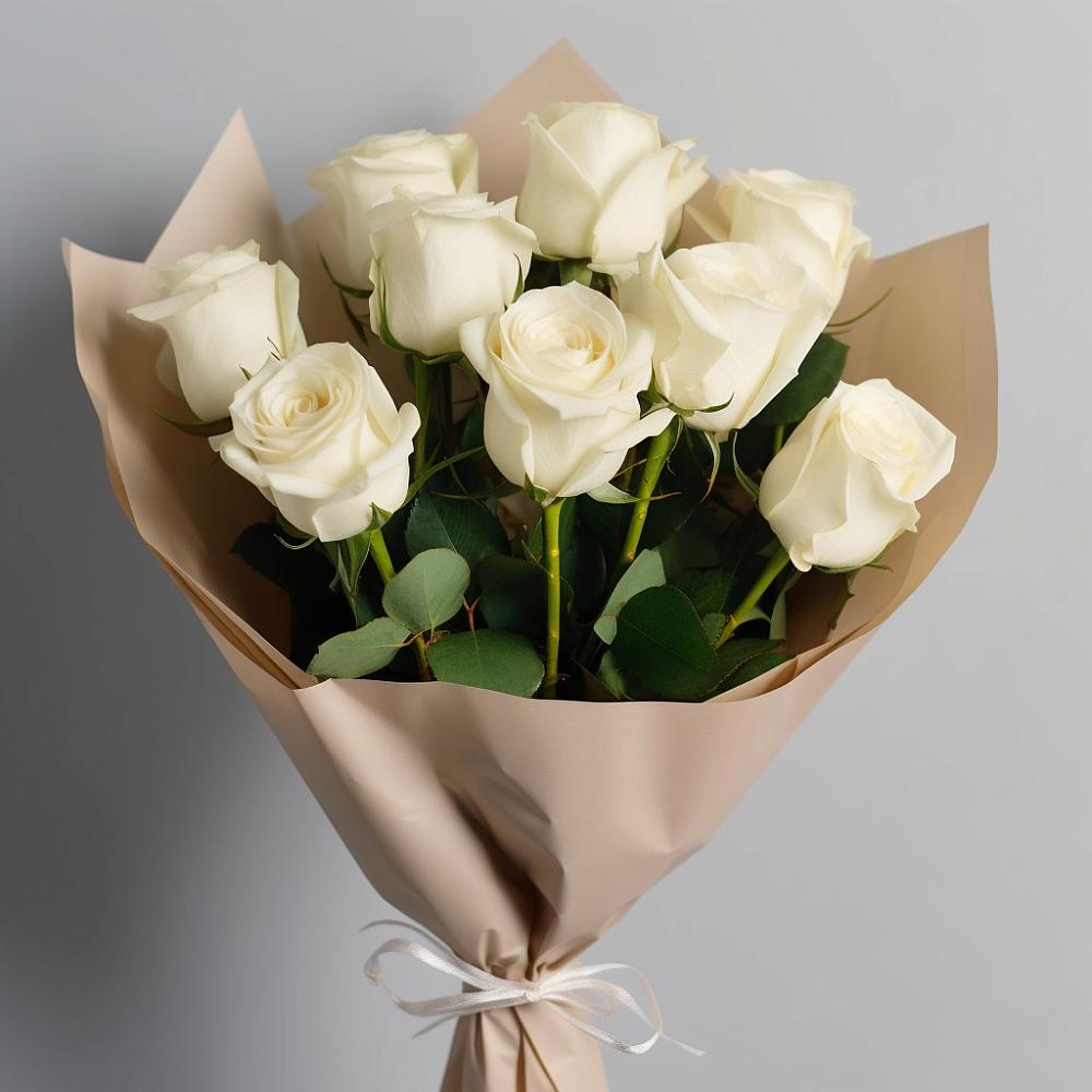 Букет 9 Белых роз Эдлесс Лав в Коротояке