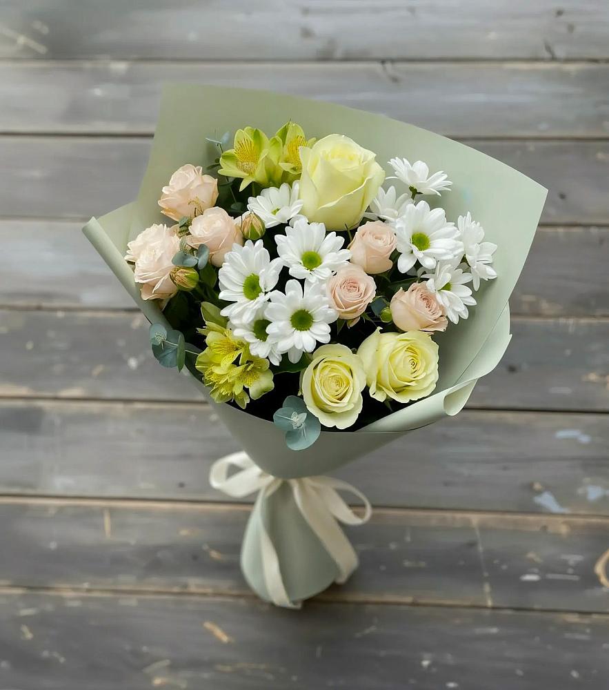 Букет цветов из: Альстромерии, Розы и Хризантемы в Коротояке