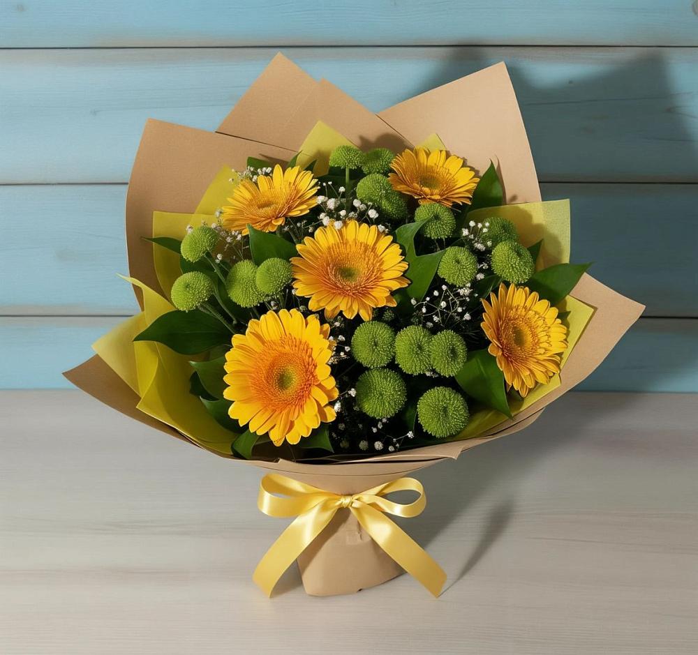 Букет цветов из: Герберы и Хризантемы в Коротояке