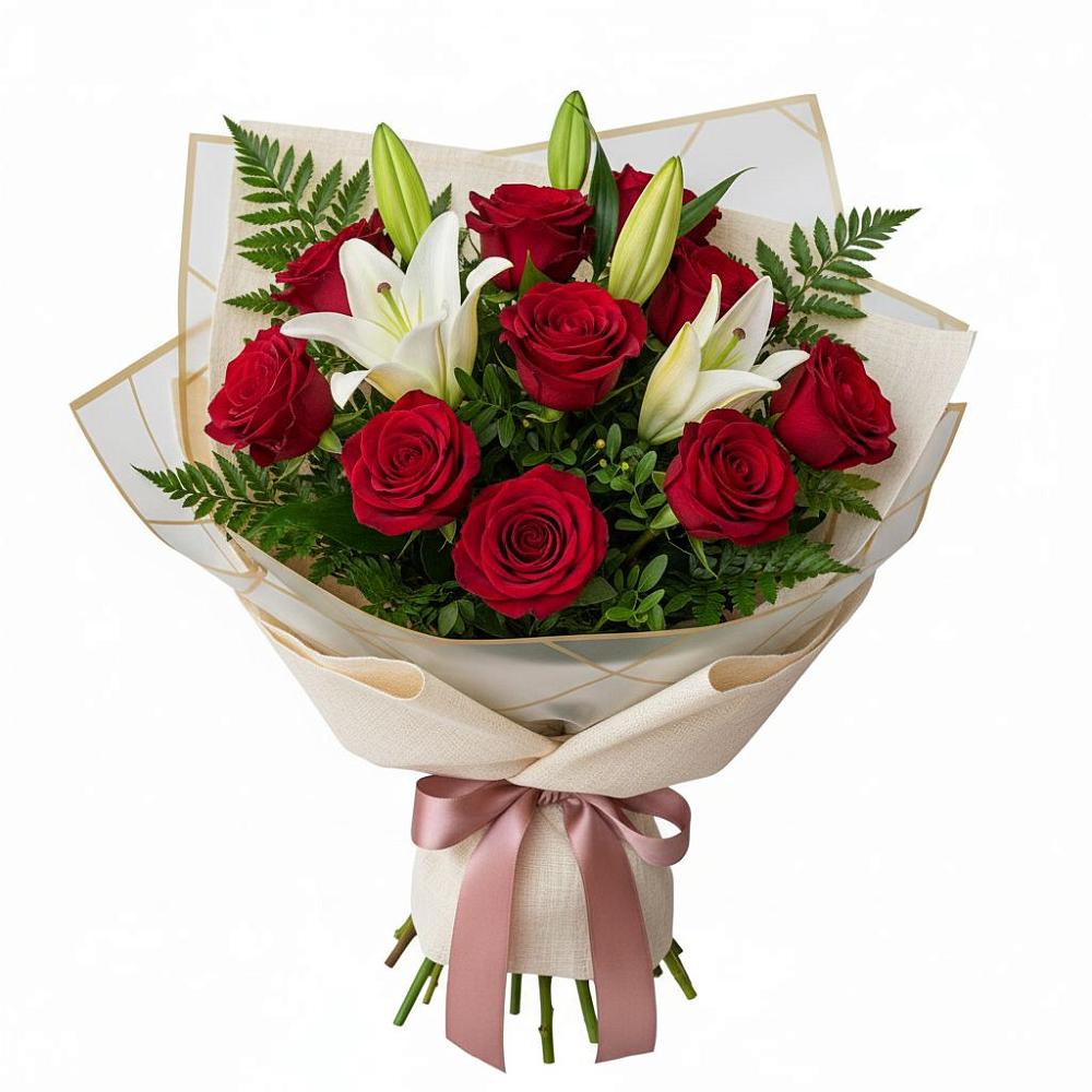 Букет цветов из: Лилии и Розы в Коротояке