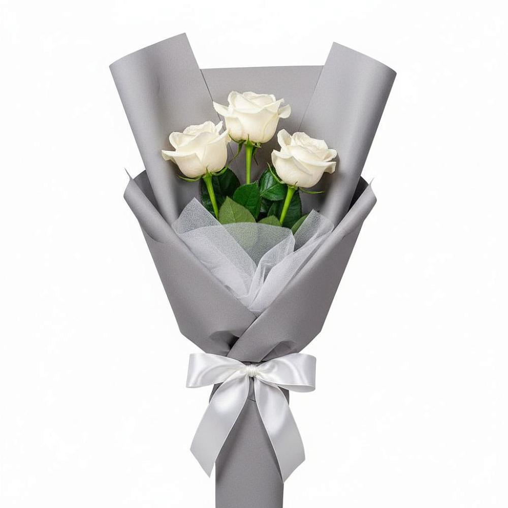 Букет 3 белые розы в Коротояке
