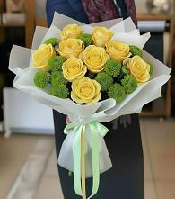 Букет цветов из:  Хризантемы и Розы #REPLACE_PRED# Коротояке