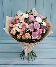 Букет цветов из:  Хризантемы, Розы и Альстромерии в Коротояке