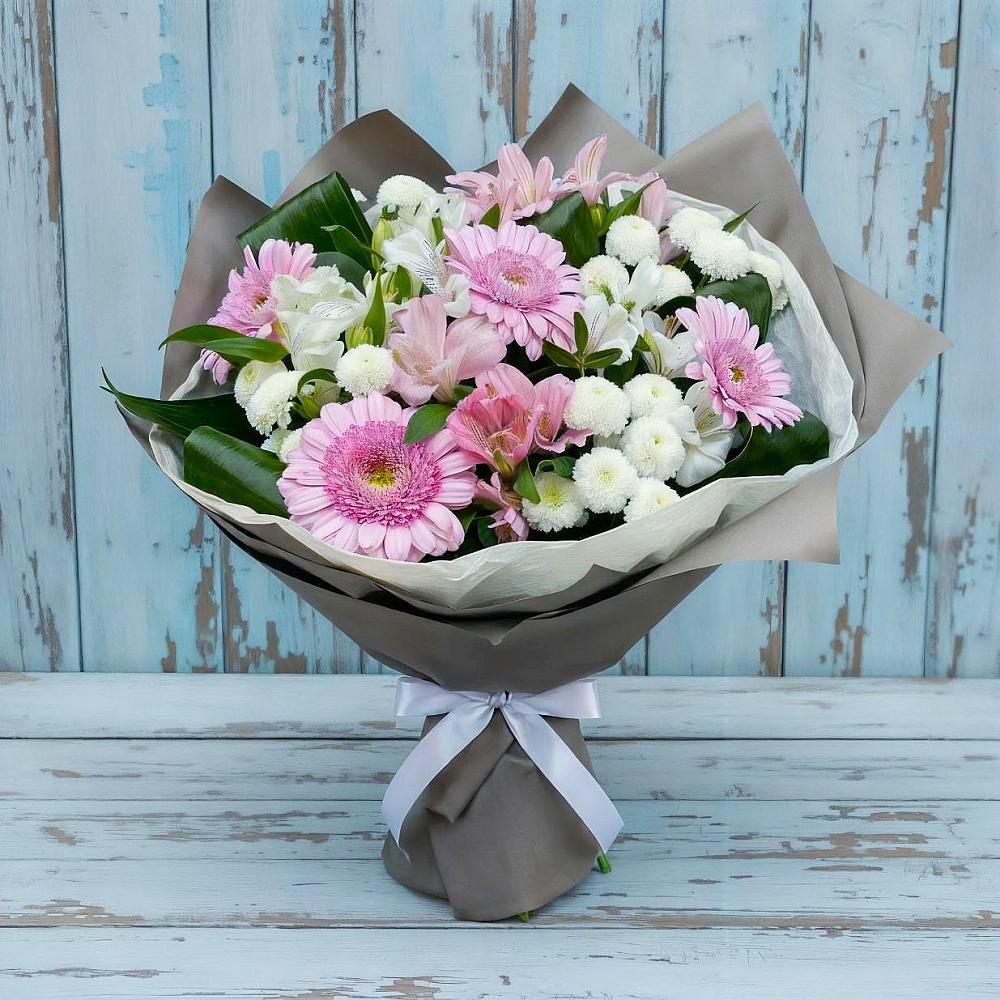 Букет цветов из: Герберы, Альстромерии и Хризантемы в Коротояке