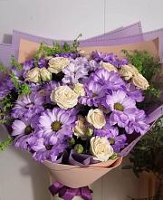 Букет цветов из:  Хризантемы и Розы #REPLACE_PRED# Коротояке