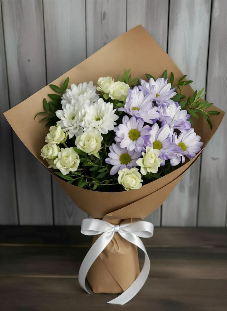 Букет цветов из: Хризантемы и Розы в Коротояке